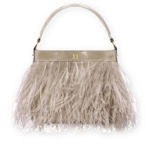 Eric Javits Shindig Ostrich Feather Top Handle Bag